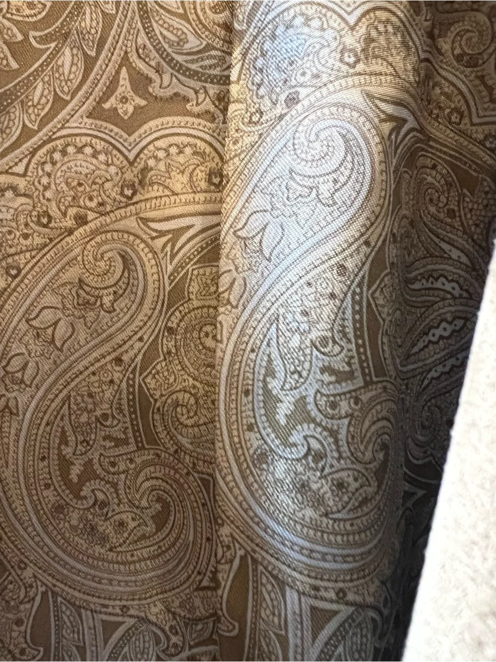 Chaps Faux Suede Blazer Mens Size 48L Camel Tan Paisley Lined Sport Coat